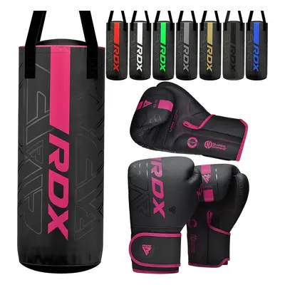 (Pink) RDX Kids Filled Punching Bag & Boxing Gloves, 2ft