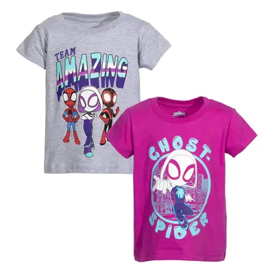 Marvel Spidey and His Amazing Friends Toddler Girls Pack T-Shirts Gr