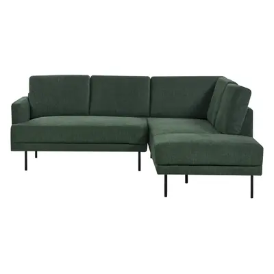 Left-Hand Corner Sofa BREDA Fabric Dark Green Left Hand