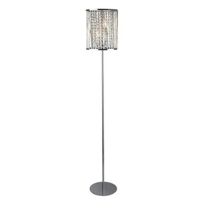 Searchlight Elise Light Floor Lamp Chrome Crystal Drops