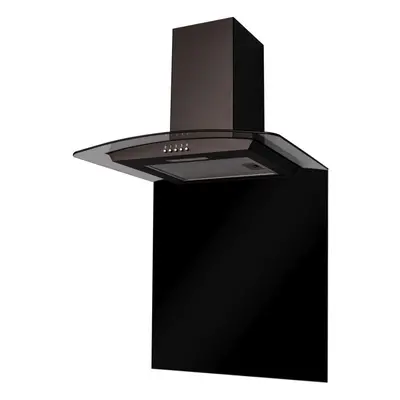 SIA SPC70BL 70cm x 75cm Black Toughened Curved Glass Kitchen Splashback