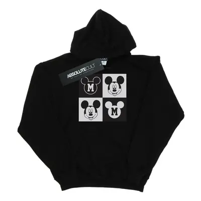 (XXL, Black) Disney Mens Mickey Mouse Smiling Squares Hoodie