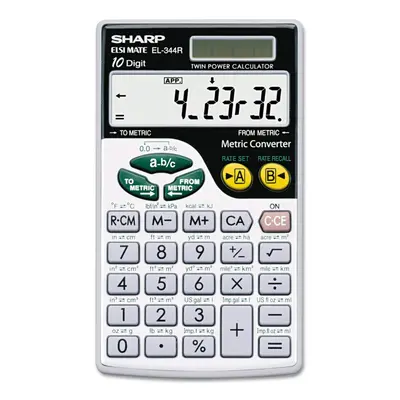 Sharp EL344RB EL344RB Metric Conversion Wallet Calculator 10-Digit LCD