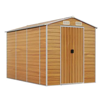 (light brown, x x cm) vidaXL Garden Shed Outdoor Storage Shed Patio Yard Tool Shed Galvanised St