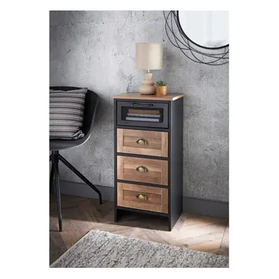 Dark Wood Coberg Drawer Chest Elevate your bedroom storage solution