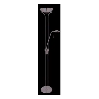 MOTHER & CHILD - SATIN SILVER FLOOR LAMP DOUBLE DIMMER