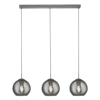 Searchlight Pendant Light Bar Chrome With Smoke Glass