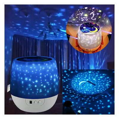 Rotating LED Light Projector Star Moon Sky Baby Kids Night Mood Lamp