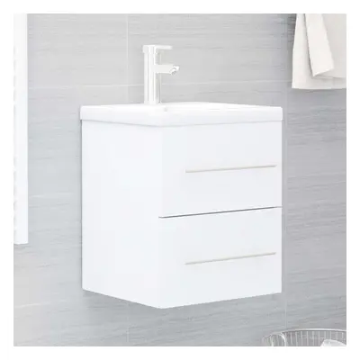 vidaXL Sink Cabinet White Engineered Wood Laundry Room Rack Storage Cupboard