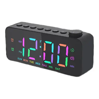 (Black) LED Digital Alarm Clock with FM Radio, Dual Alarm, Snooze, USB Charging Port, and Dimmab