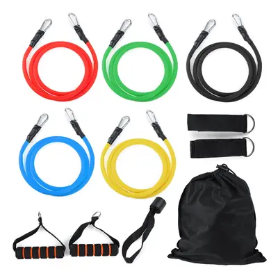 11PCS Resistance Bands Set Home Fitness Exercise Straps Gym Training Strength Pull Tubes