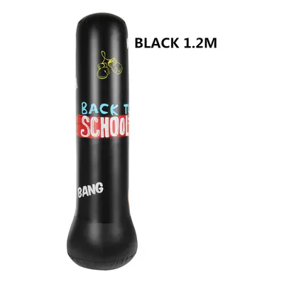 (Black, 1.2m) 1.2/1.5/1.6m Folding Inflatable Boxing Training Standing Punching Bag Fitness Spor