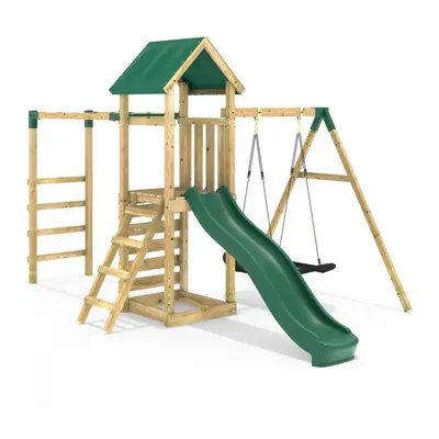 (Cook) Rebo Adventure Wooden Climbing Frame with Monkey Bar, Swings & Slide