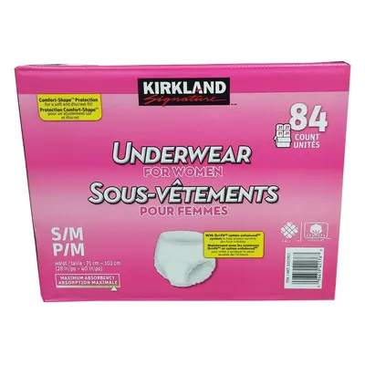 Kirkland Signature protective underwear for women S/M Count