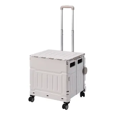 75L White Collapsible Rolling Utility Crate