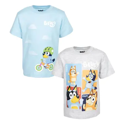 Bluey Bingo Dad Little Boys Pack T-Shirts Blue/Gray