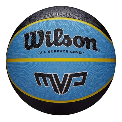 Wilson MVP All Surface Cover Rubber Basketball Ball Black/Blue/Yellow