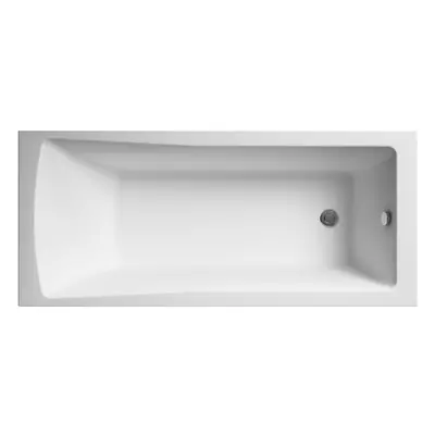 Square Single Ended Straight Shower Bath with Leg Set - 1500mm x 700mm