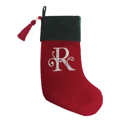 Evergreen 8.5"" x 18.5"" Velvet Christmas Stocking Red & Green Velv