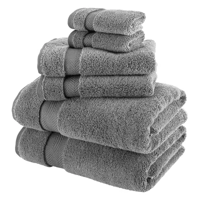 (Charcoal) Pcs Towel Set 800GSM Egyptian Cotton Luxury Soft Face Hand Bath Sheets Big Bathroom T