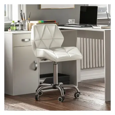 (White) Geo Computer Chair Office Ergonomic Faux Leather