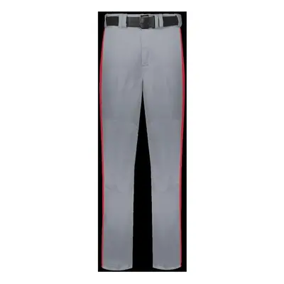 Russell R14DBM.B9T.XL Adult Piped Change Up Baseball Pant, Baseball Gray & True Red - Extra Larg