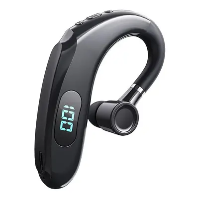 (Black) Business Wireless Bluetooth Headset With Digital Display Earpiece Sports Ear Hook Headse