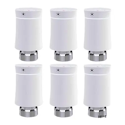 (6pcs White) Thermostat Radiator Actuator Valve Smart Programmable TRV Temperature Controller Al