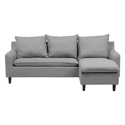 Corner Sofa ELVENES Fabric Light Grey Left Hand