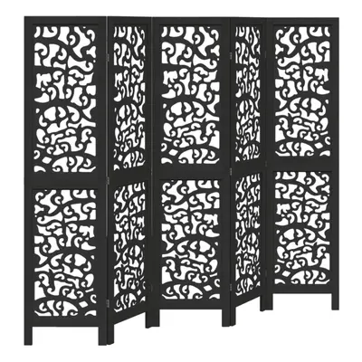 (40 x cm/ piece) vidaXL Room Divider Privacy Screen Privacy Panel Black Solid Wood Paulownia