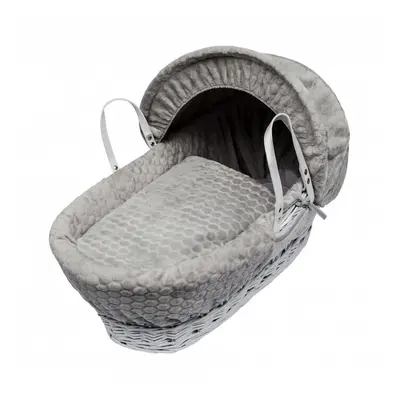 Grey Honeycomb White Wicker Moses Basket