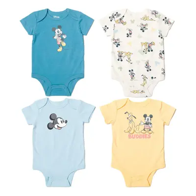 Disney Mickey Mouse Pluto Newborn Baby Boys Pack Cuddly Snap Bodysui