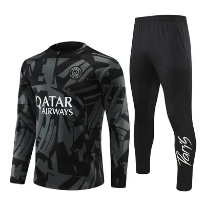 (L) Paris Football Jersey Long Sleeve Training Suit 22/23 Season PSG Adult Kids Tracksuit Set