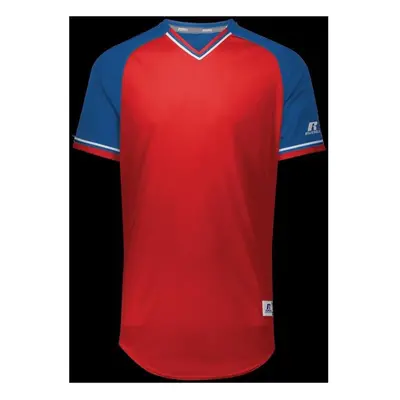 Russell R01X3M.05R.3XL Adult Classic V-Neck Jersey - True Red, Royal & White - 3XL