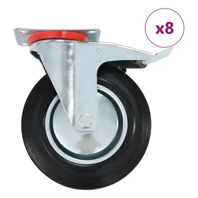 (8 pcs) vidaXL Swivel Casters with Double Brakes Furniture Casters Trolley Caster