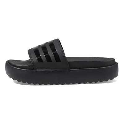 adidas Women's Adilette Platform Slide Sandal Black/Black/Black