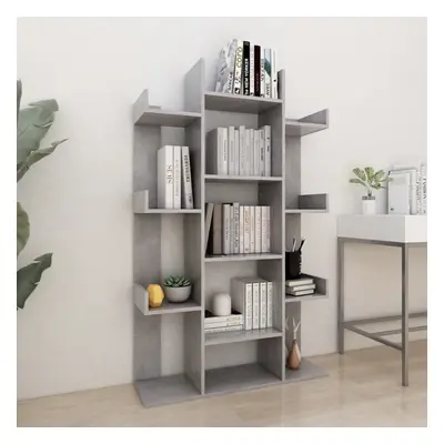 vidaXL Book Cabinet Concrete Grey Engineered Wood Organiser Rack Bookshelf