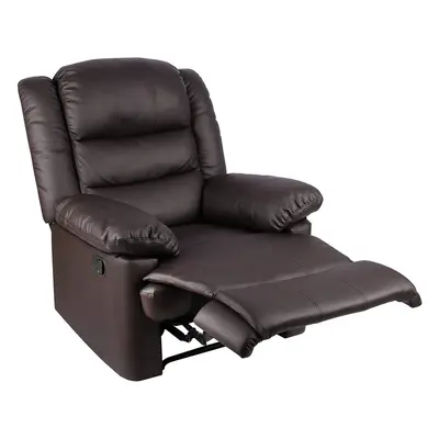 (Brown) HomeHomer PU Leather Armchair Adjustable Recliner