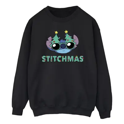 (4XL, Black) Disney Mens Lilo & Stitch Stitchmas Glasses Sweatshirt