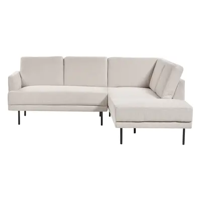 Left Hand Seater Fabric Corner Sofa Beige BREDA