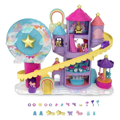 Polly Pocket Rainbow Funland Theme Park, Rides, Play Areas, Polly and Shani Dolls, Unicorns & Su