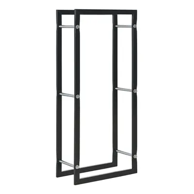 vidaXL Firewood Rack Black 44x20x100cm Steel Firewood Stand Holder Organiser