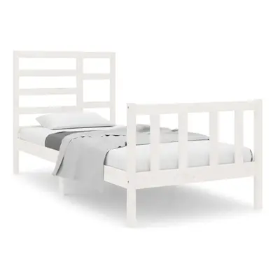 (white, x cm) vidaXL Bed Frame Bed Base Bedstead Bedroom Mattress Foundation Solid Wood