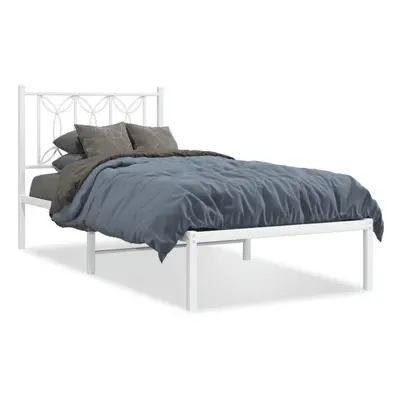 (white, x cm/ with headboard) vidaXL Metal Bed Frame with Headboard Home Bed Base Bedstead