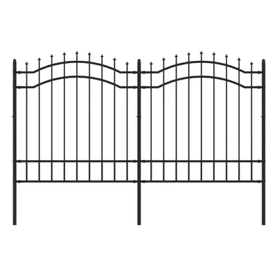 (165 cm) vidaXL Garden Fence with Spear Top Black Powder-coated Steel Fence Multi Sizes