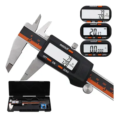 150mm Stainless Steel LCD Screen Display Digital Caliper Inch Fraction / MM / Inch High Prec