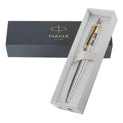 Personalised Engraved Parker Jotter Ballpoint Pen Gold Trim FREE ENGRA