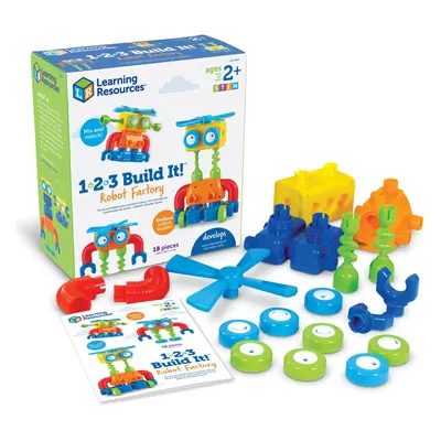 Learning Resources 1-2-3 Build It! Robot Factory Fine Motor Toy Robo