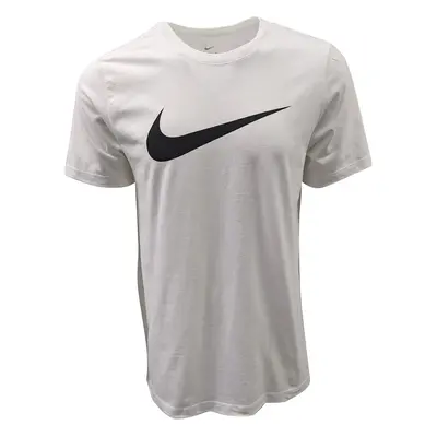 Nike Men's Sportswear Swoosh T-Shirts (Large White (Black Logo))