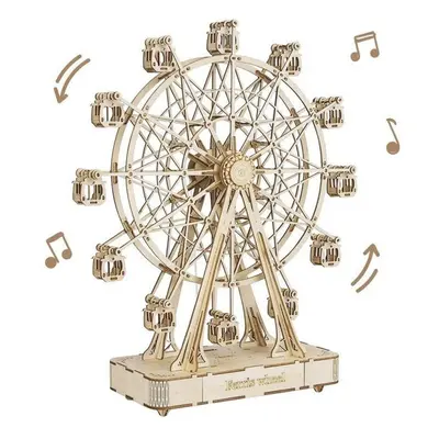 Robotime DIY Rotatable 3d Wooden Puzzle Music Box Ferris Wheel